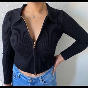 Zip up long sleeve Top
